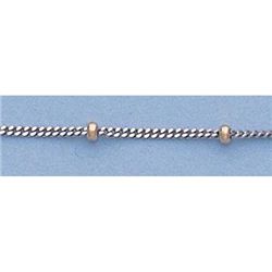 Pure Gold 16" 14k Gold-White 1.0mm White Curb Chain