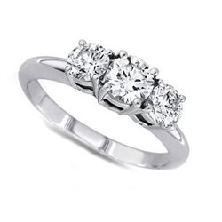 1.50 ctw Round cut Three Stone Diamond Ring, G-H, VS