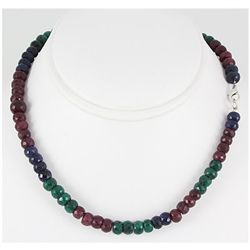 256.00ctw Natural Multi-Color Rondelles Necklace