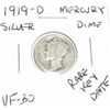 Image 1 : 1919-D MERCURY SILVER DIME *RARE KEY DATE VERY FINE-30 GRADE*!!