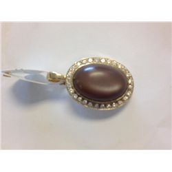 Diamond Pendant W/Purple Star Stone, 14K Gold