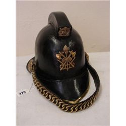 ET0503120107 Vintage Leather Firemans Helmet