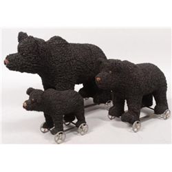 ET0503120168 Three Graduated Toy Black Bear Pull Toys.