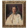 Image 1 : OIL ON CANVAS - Portrait of a Woman - by Stanley Turnbu