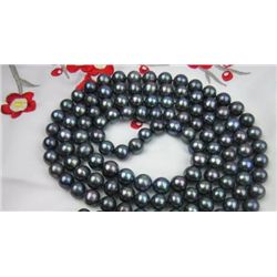 40in natural 8-9mm black pearl necklace mwf2013