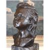 Image 1 : Lovely Female Child Portrait Bust Bronze Sculpture Aft