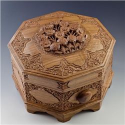 Handcarved Walnut Jewelry Box