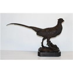 Splendid Bronze Sculpture Pheasant Bird