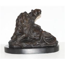 Magnificent Bronze Sculpture Lion & Lioness