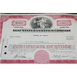Gulf States Utilities Company Stock Certificate Dated 1967