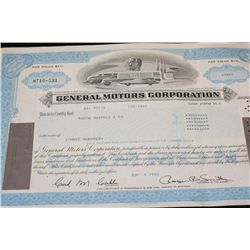 General Motors Stock Certificate Dated 1982