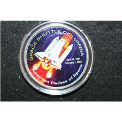 1971-D Eisenhower $1 Coin; Colorized Space Shuttle Columbia-American Heroes of Space