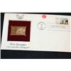 Image 1 : 1982 First Day of Issue 22K Gold Replica Stamp W/Postal Stamp; Touro Synagogue America's First Synag