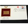 Image 1 : 2002 First Day of Issue 22K Gold Replica Stamp W/Postal Stamp; Ogden Nash Literary Arts Series