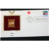 Image 1 : 2002 First Day of Issue 22K Gold Replica Stamp W/Postal Stamp; Love 2002