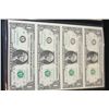 Image 1 : 2003-A US Federal Reserve Note $1; San Francisco CA Reserve; Lot of 4; Uncut Bills