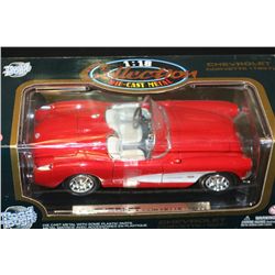 Road Tough 1957 Chevrolet Corvette 1:18 Collectible Car; Die-Cast Metal