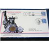 Image 1 : 1986 First Day of Issue Commerative Statue of Liberty Half Dollar W/Postal Stamp