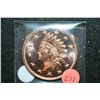 Image 1 : "Indian Head One Cent Coin" Copper Round; .999 Fine Copper 1 Oz.