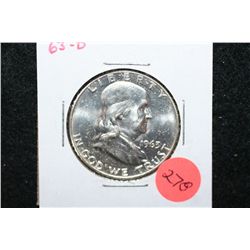 1963-D Ben Franklin Half Dollar