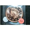 Image 1 : "Indian Head One Cent Coin" Copper Round; .999 Fine Copper 1 Oz.