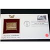 Image 1 : 1982 First Day of Issue 22K Gold Replica Stamp W/Postal Stamp; American Architecture Gropius House-L