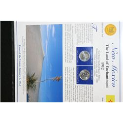 2008 New Mexico State Quarter Set W/Postal Stamp Commerating 19th Century Pushcart & Centennial of G