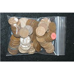 Lincoln Wheat Back Penny; Various Dates & Conditions; Lot of 100