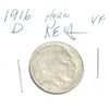 Image 1 : 1916-D EXTREMELY RARE BUFFALO NICKEL HORN & TAIL *RARE KEY DATE VERY FINE GRADE*!!