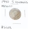 Image 1 : 1940 SILVER 5 CENTAVOS MEXICO COIN *RARE HARD TO FIND COIN*!!