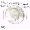 Image 1 : 1967 SILVER KENNEDY HALF DOLLAR *RARE MS HIGH GRADE - NICE COIN*!!