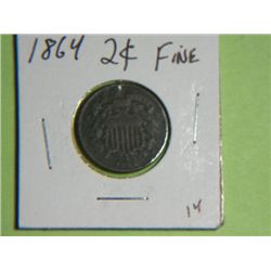 1864 2 CENT COPPER