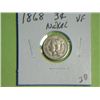 Image 1 : 1868 3 CENT NICKEL