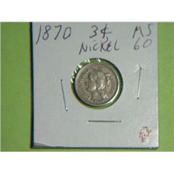 1870 3 CENT NICKEL