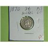 Image 1 : 1870 3 CENT NICKEL