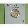 Image 1 : 1868 3 CENT NICKEL