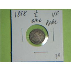 1858 1/2 DIME