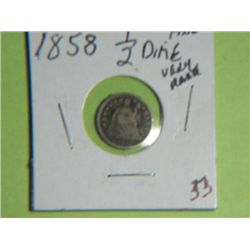 1858 1/2 DIME