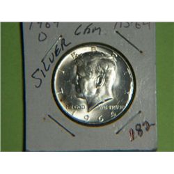 1964 D SILVER KENNEDY 1/2 DOLLAR