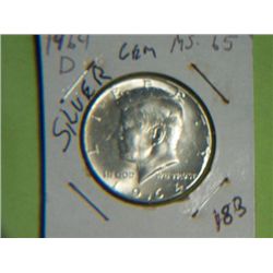 1964 D SILVER KENNEDY 1/2 DOLLAR