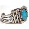 Image 2 : Old Pawn Navajo Morenci Turquoise Sterling Silver Cuff Bracelet - Henry Sam