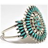 Image 2 : Old Pawn Zuni Turquoise Needlepoint Sterling Silver Cuff Bracelet - N & R Nez