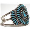 Image 2 : Old Pawn Zuni Turquoise Needlepoint Sterling Silver Cuff Bracelet - A & V N