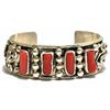 Image 1 : Old Pawn Coral Sterling Silver Cuff Bracelet