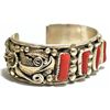 Image 2 : Old Pawn Coral Sterling Silver Cuff Bracelet