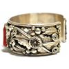 Image 3 : Old Pawn Coral Sterling Silver Cuff Bracelet