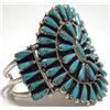 Image 2 : Old Pawn Navajo Turquoise Needlepoint Sterling Silver Cuff Bracelet - Tommy Lowe