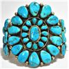 Image 1 : Old Pawn Turquoise Needlepoint Sterling Silver Cuff Bracelet