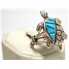 Image 2 : Old Pawn Navajo Turquoise Sterling Silver Turtle Men's Ring