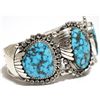 Image 2 : Old Pawn Navajo Spider Web Kingman Turquoise Sterling Silver Cuff Bracelet - Mary Ann Spencer